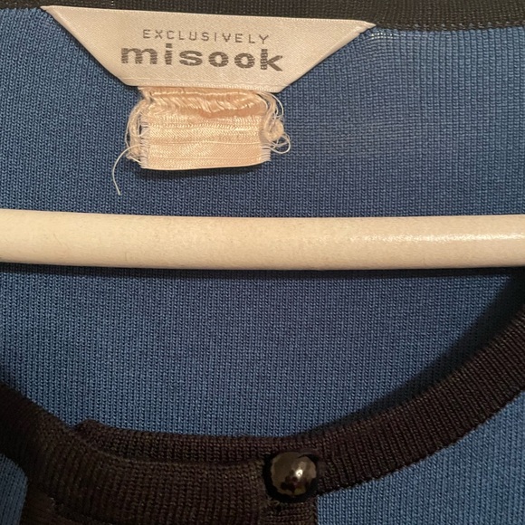 Misook jacket blue trimmed in black - Picture 2 of 2